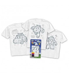 Набор для творчества раскрась футболку робокар поли Origami 2315...